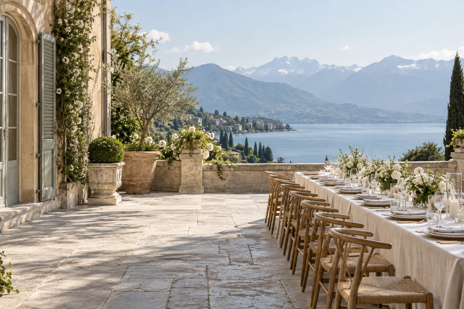 Une réception de mariage dans un jardin lumineux